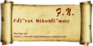 Fürst Nikodémusz névjegykártya